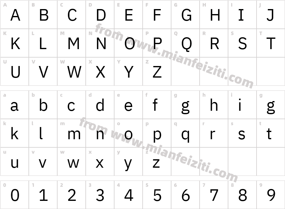 IBMPlexSansArabic-Regular字体字体映射图