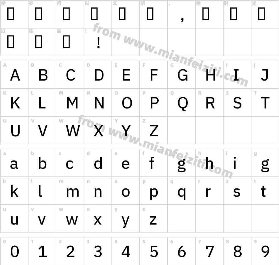 IBMPlexSansKR-Text字体字体映射图