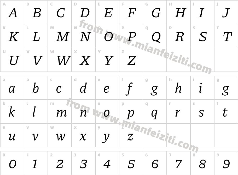 Piazzolla字体字体映射图