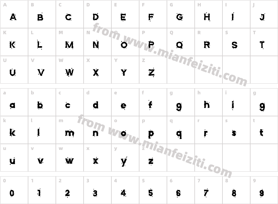 Maunispark字体字体映射图