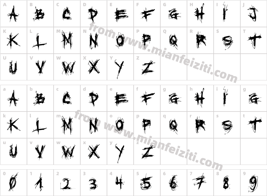 XXII SCRATCH字体字体映射图