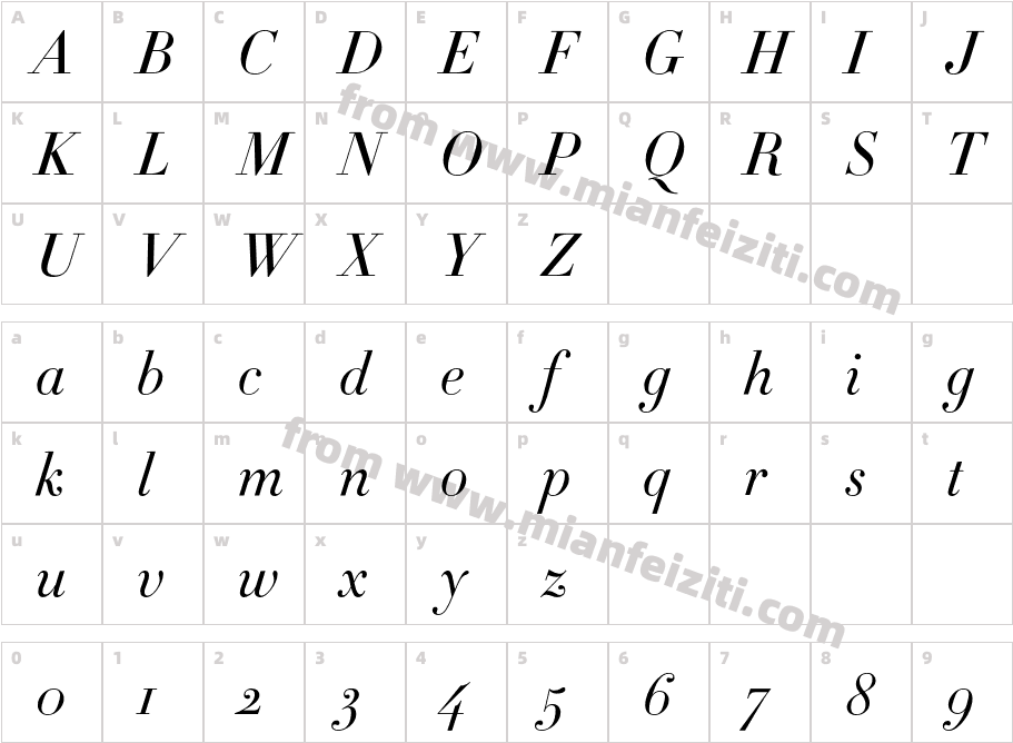 Didot-HTF-L16-Light-Ital_0字体字体映射图