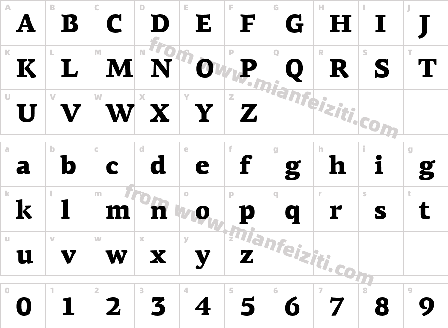 PF Agora Serif Pro Black字体字体映射图