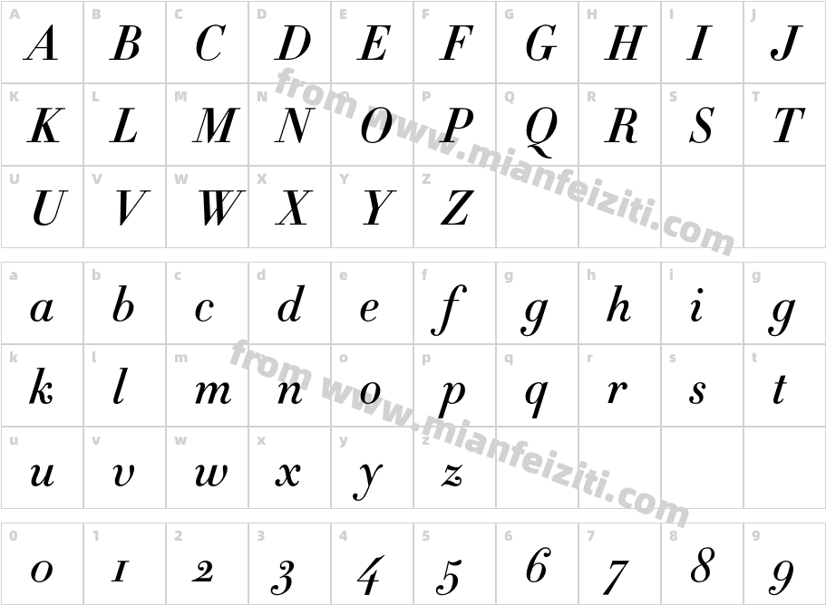 Didot-HTF-M06-Medium-Ital字体字体映射图