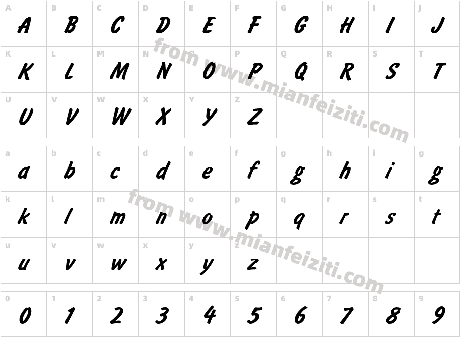 VNbrushType字体字体映射图