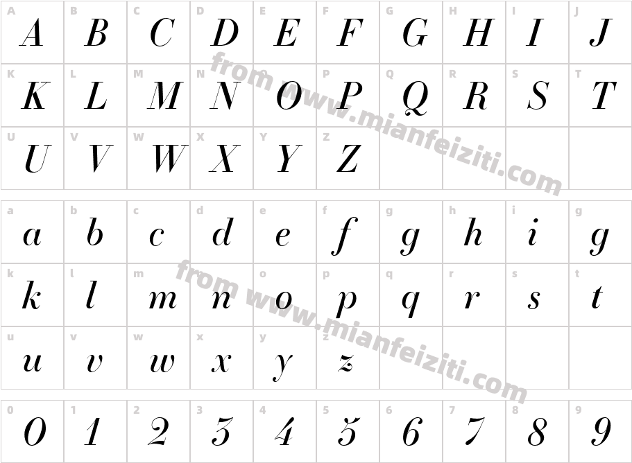 EssonnesHeadline-Italic字体字体映射图