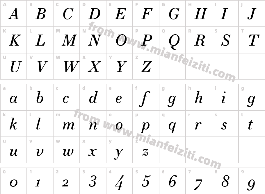 EssonnesText-Italic字体字体映射图