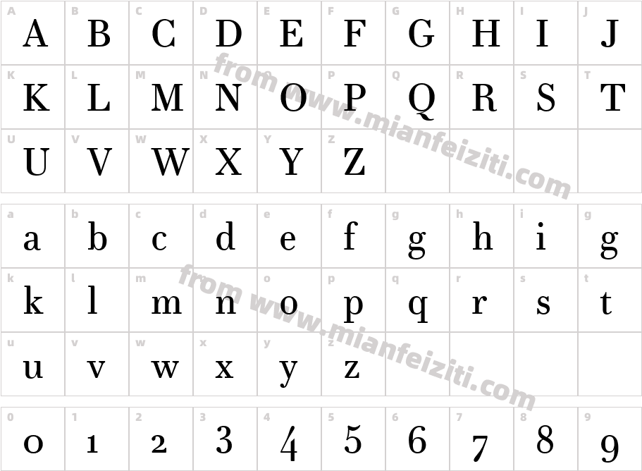 EssonnesText-Regular字体字体映射图