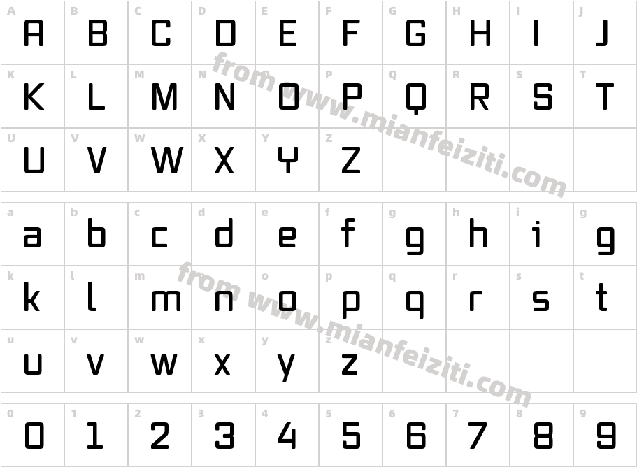 VoxRound-Semibold字体字体映射图