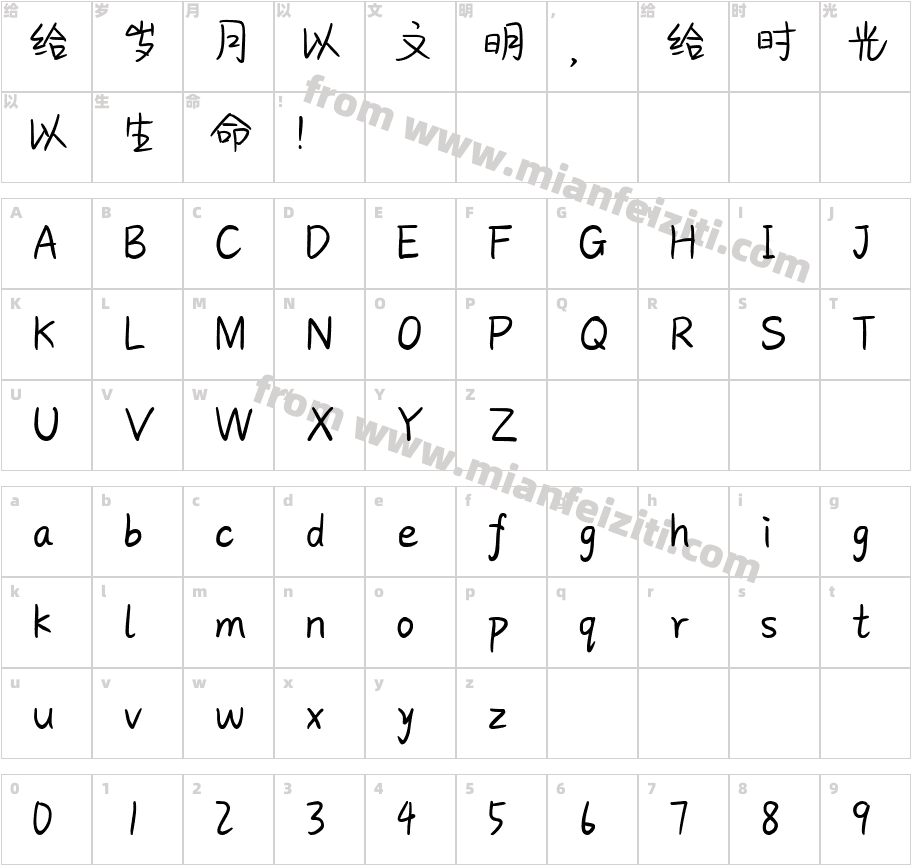 摩卡可可星冰乐字体字体映射图