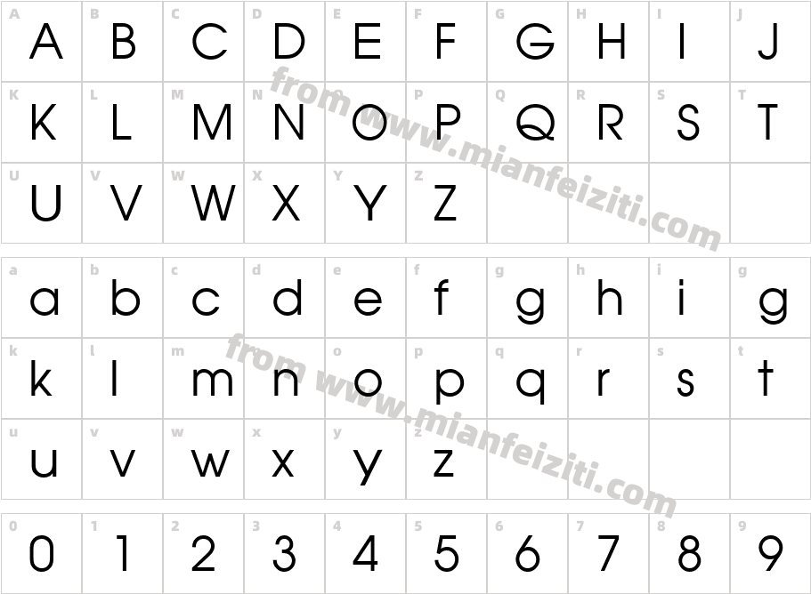 HP-Avo字体字体映射图