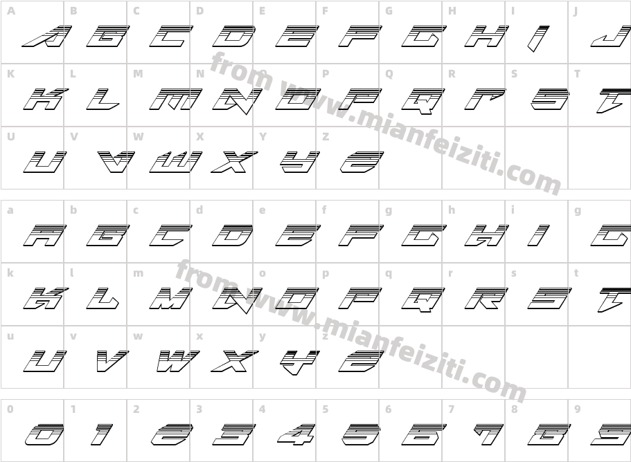 Tarrget Platinum Italic字体字体映射图