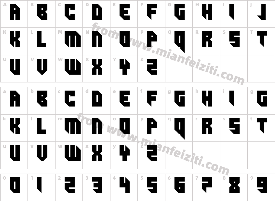 Indocorno字体字体映射图