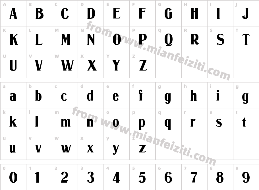 MurdenCFExtraBoldCond-Regular字体字体映射图