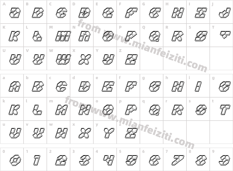 Zoom Runner Engraved Italic字体字体映射图