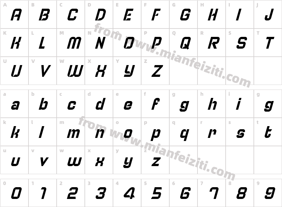TypoSpeedNarrowDemoItalic-VGnKx字体字体映射图