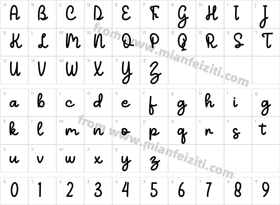 Penapik字体字体映射图
