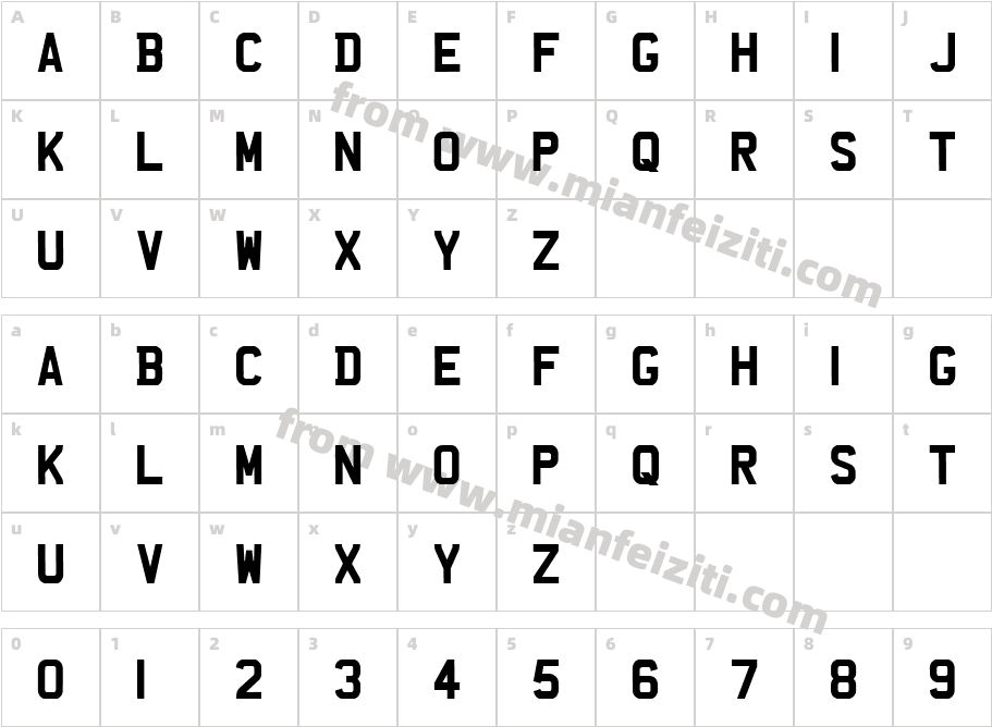 UK Number Plate字体字体映射图