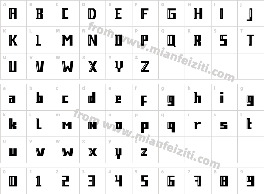 Retrolab字体字体映射图