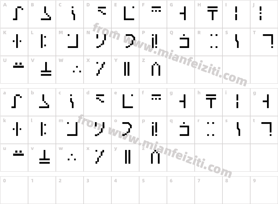 Minecraft附魔台符文 标准银河字体字体字体映射图