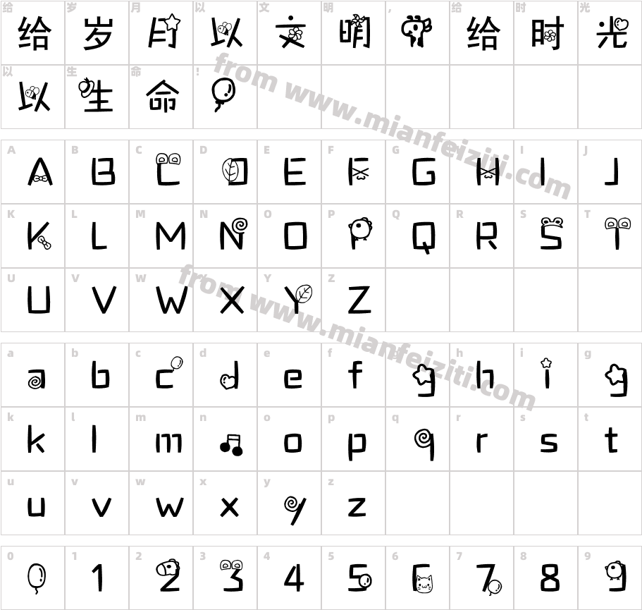 再吃一颗苹果中文字体字体映射图