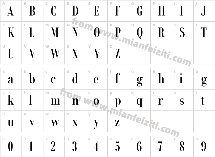 Rondal-Semibold字体字体映射图