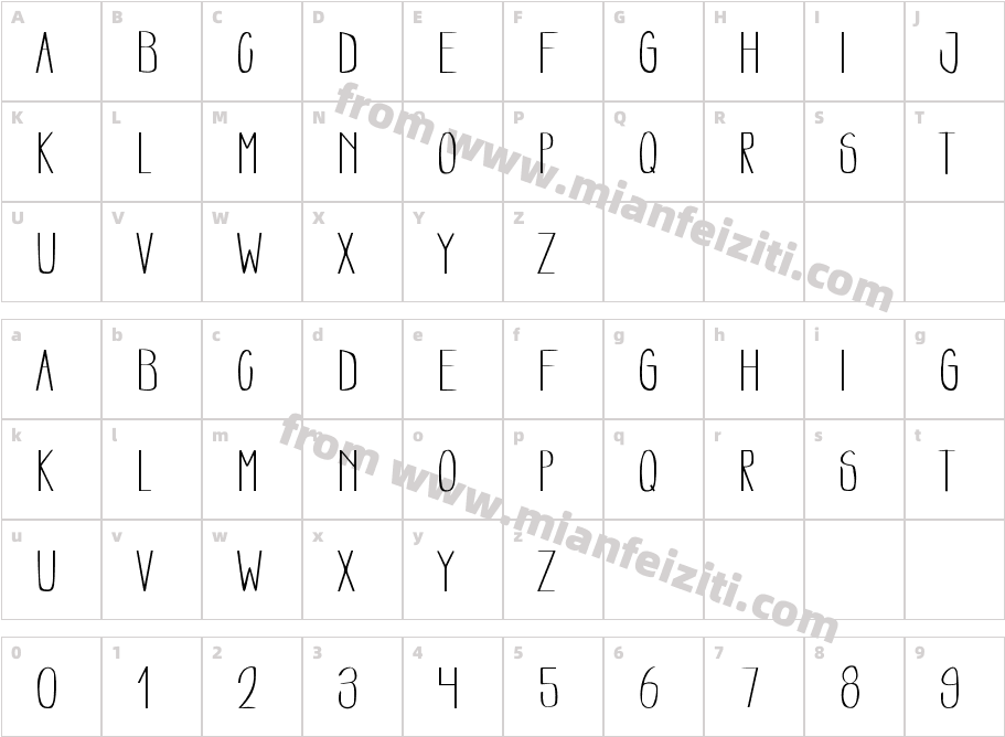 Kotak Pensil字体字体映射图