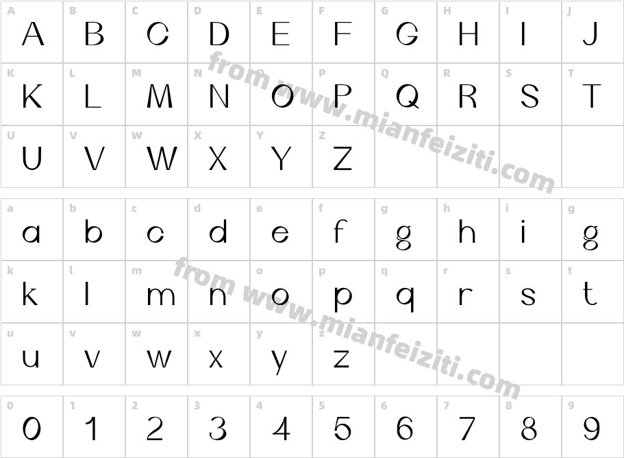 Cyrene字体字体映射图