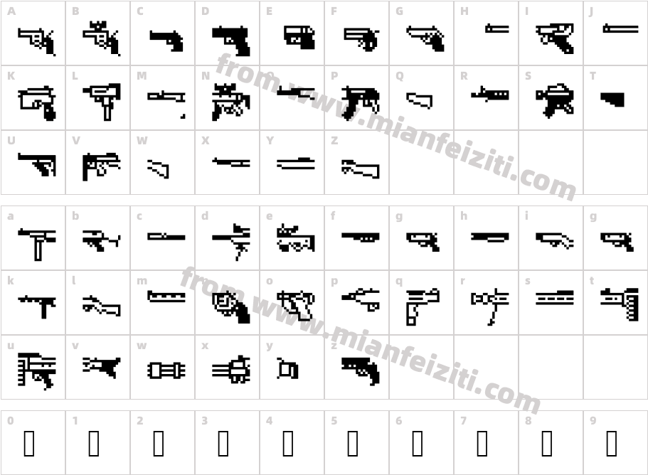 Firearm Encyclope字体字体映射图