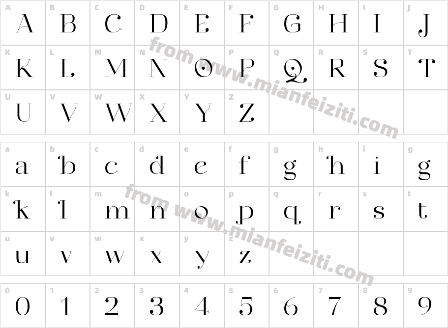 Viorath字体字体映射图