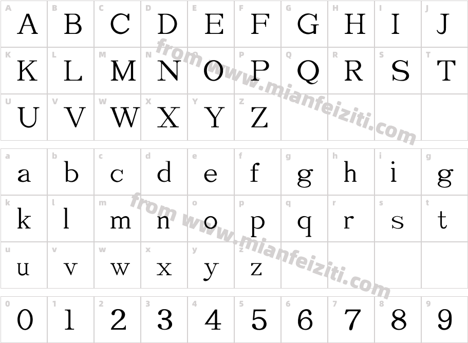Lingxun-Serif-Regular字体字体映射图