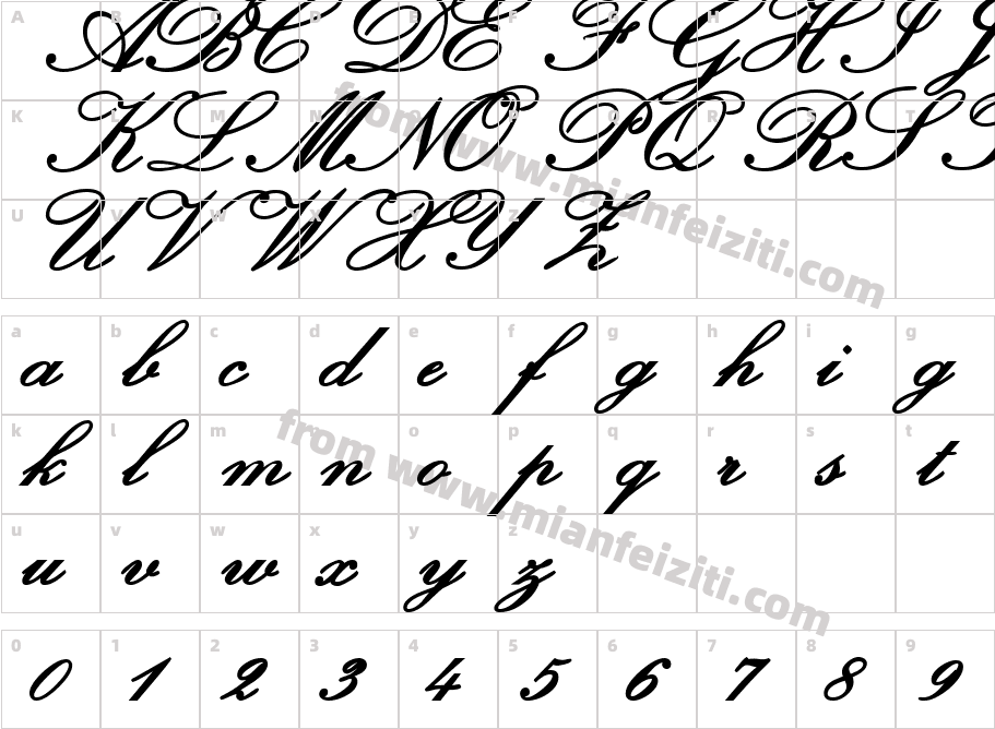 elegantebold字体字体映射图
