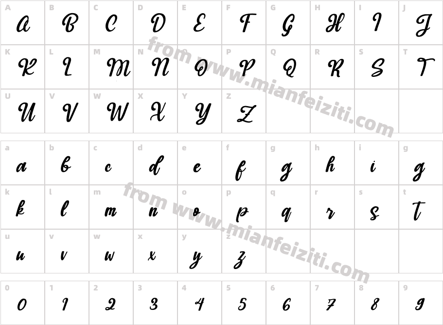 Hudiya - Modern Lovely Script Italic字体字体映射图