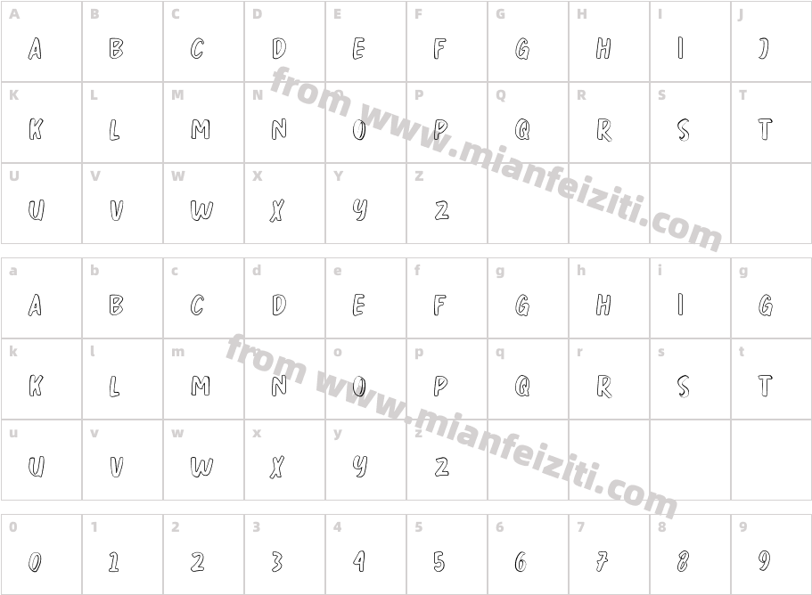 WARNAI LINE字体字体映射图