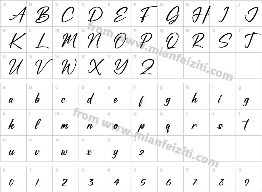 Futuristic Stylish字体字体映射图