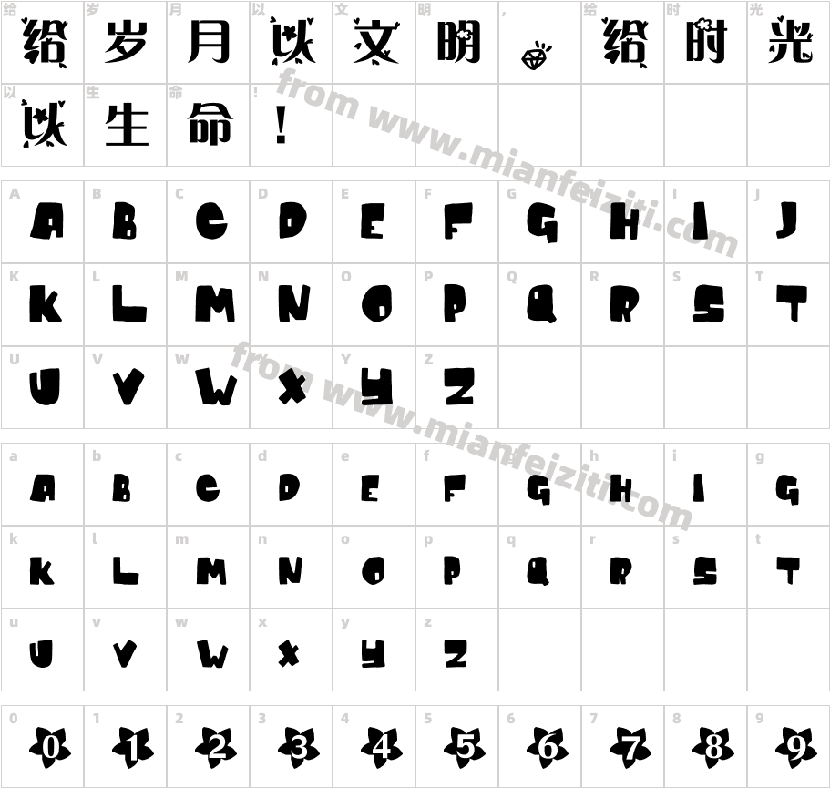 【阿古】奈良の樱花字体字体映射图