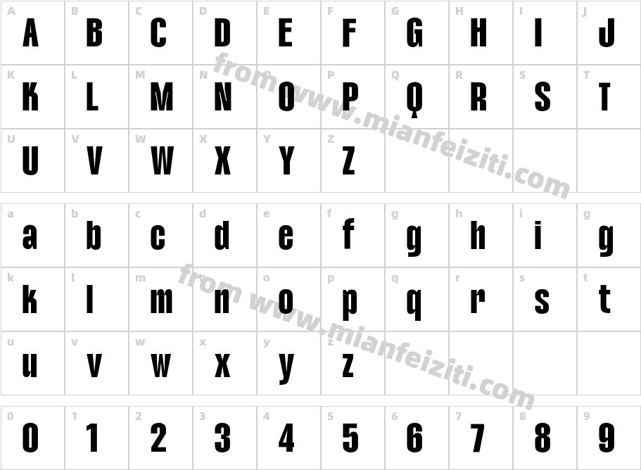 Crunch ExtraBold字体字体映射图