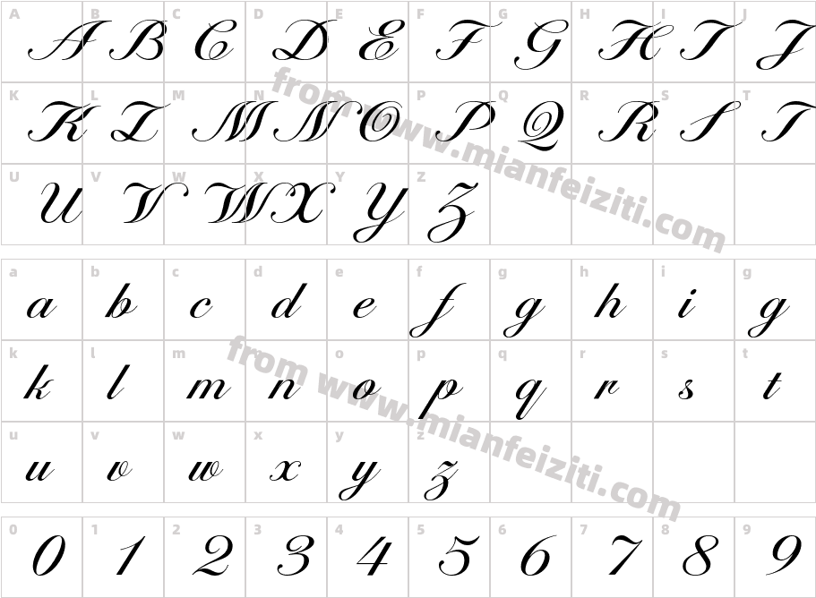 Note Script SemiBold字体字体映射图