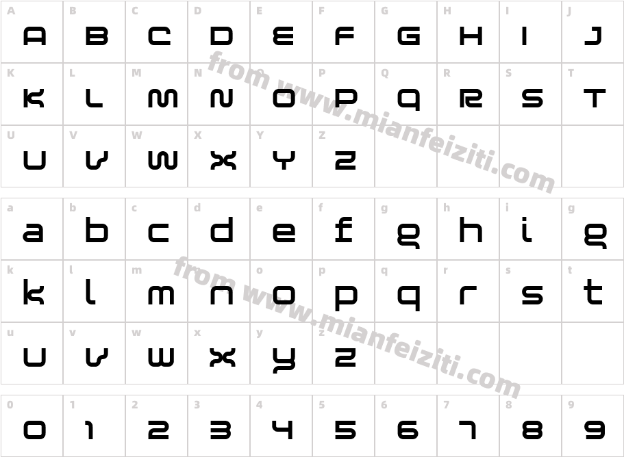 Blessed SemiBold字体字体映射图