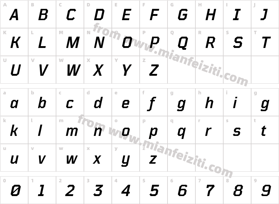 TT Mussels DemiBold Italic字体字体映射图