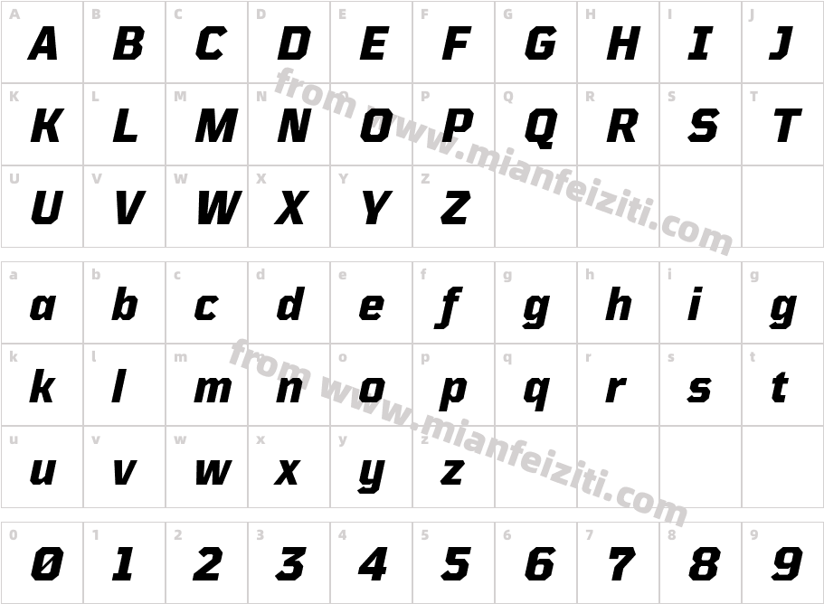 TT Mussels ExtraBold Italic字体字体映射图