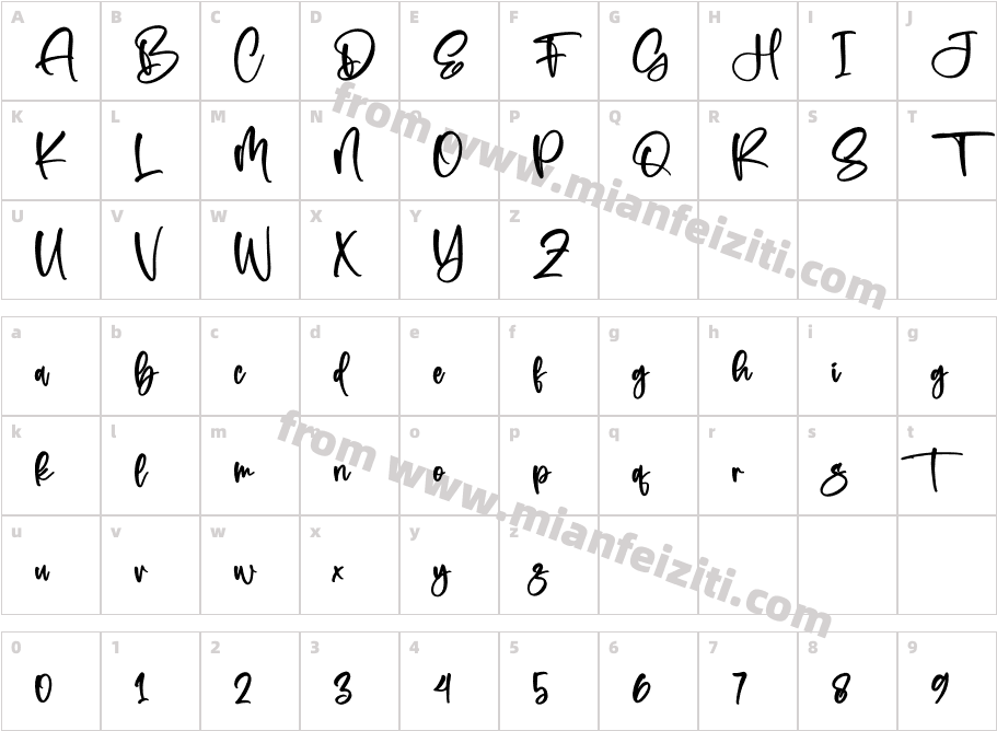 Falermost Signateria字体字体映射图