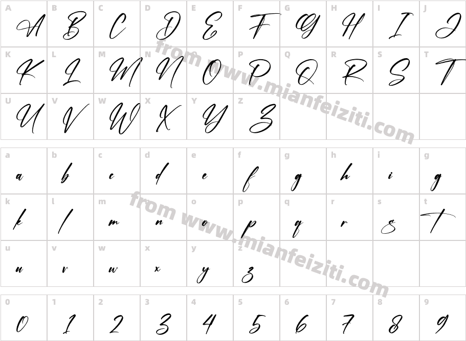 Manetains字体字体映射图