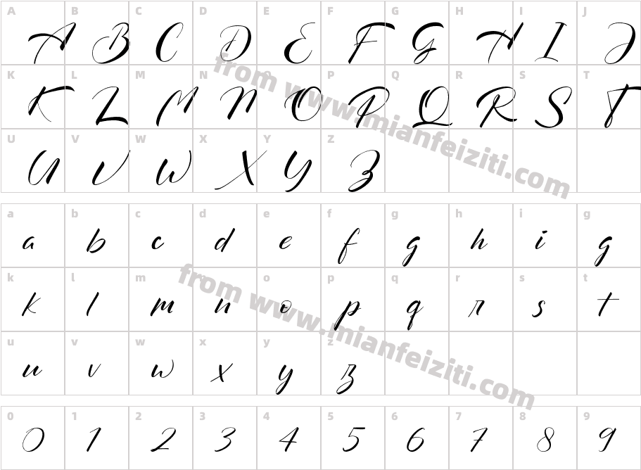 Maskulin字体字体映射图