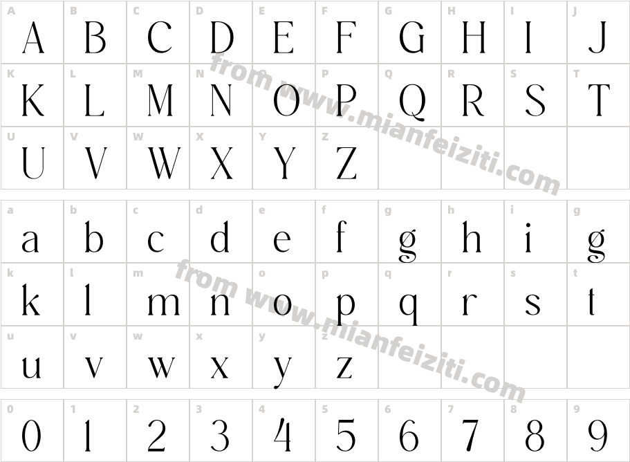Meaglone字体字体映射图