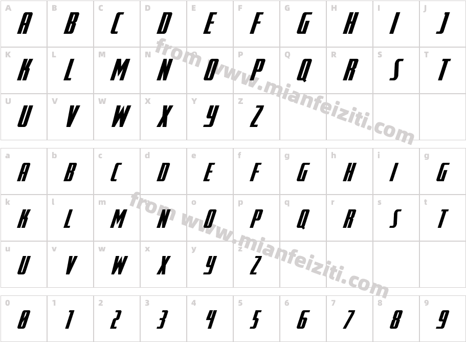 SurfQuest Compact Semi-Italic字体字体映射图