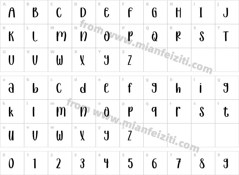 Unique字体字体映射图