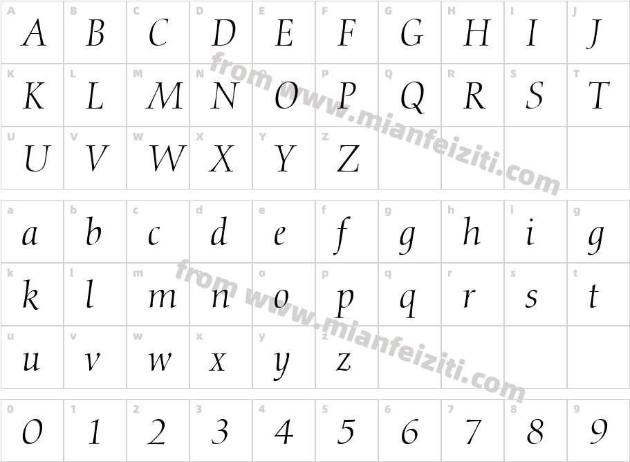 Calligraph810 BT Italic字体字体映射图