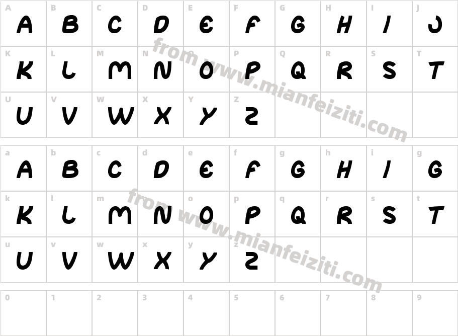 abc字体字体映射图