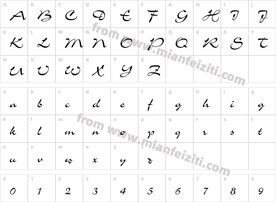 CharmeLT字体字体映射图